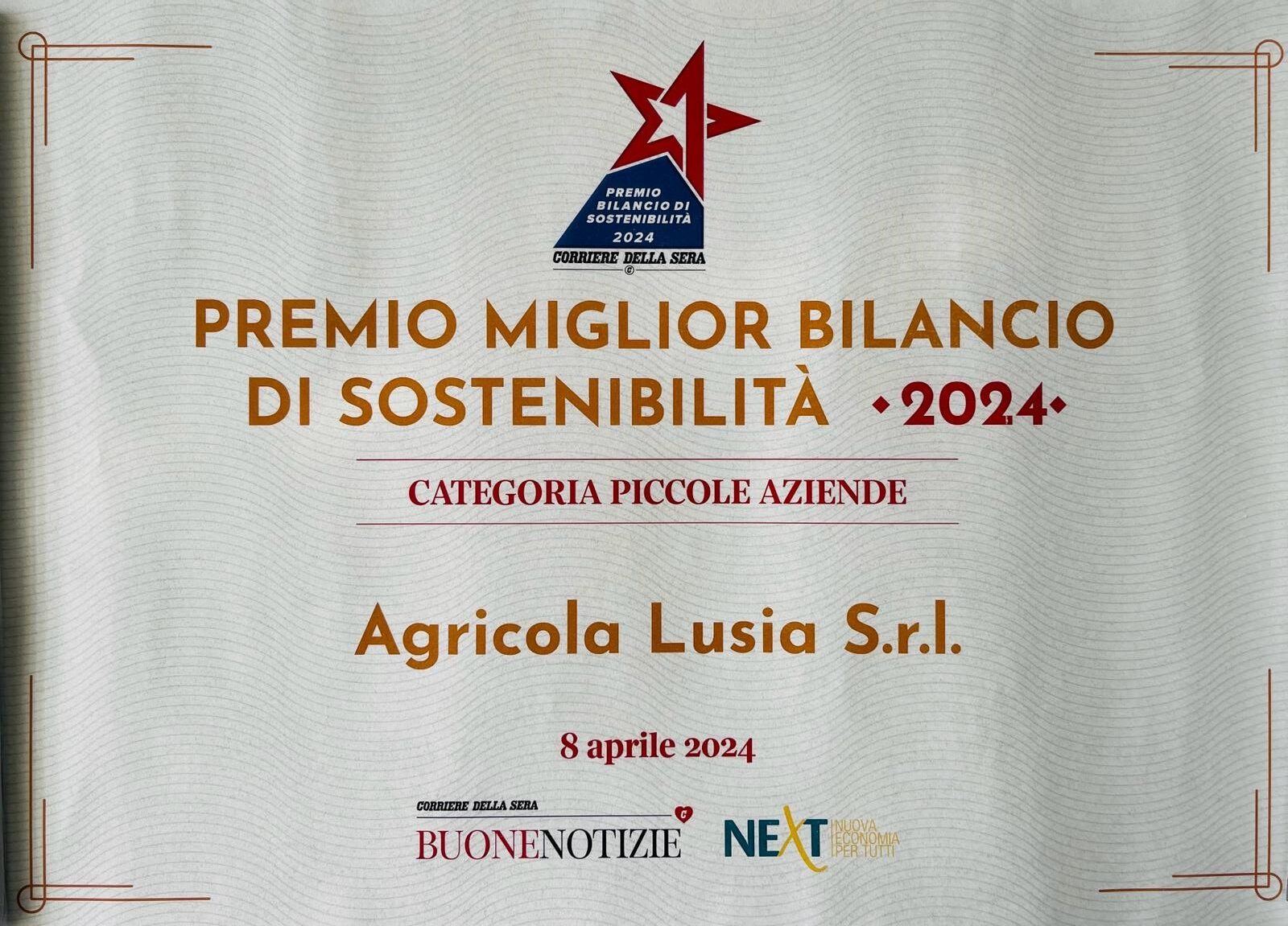 bilancio di sostenibilità agricola lusia